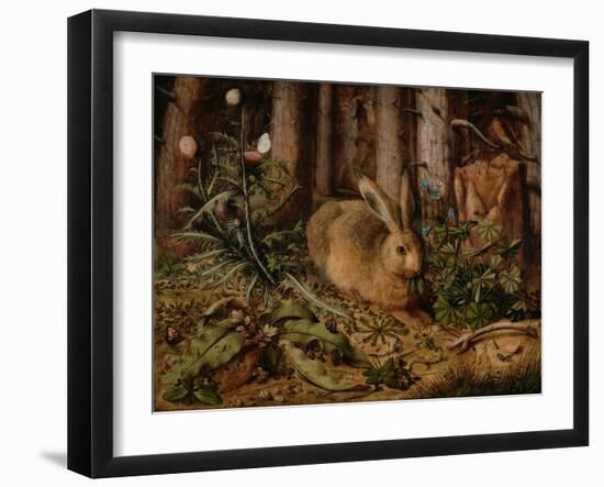 A Hare in the Forest, by Hans Hoffmann, c. 1585, German painting,-Hans Hoffmann-Framed Art Print