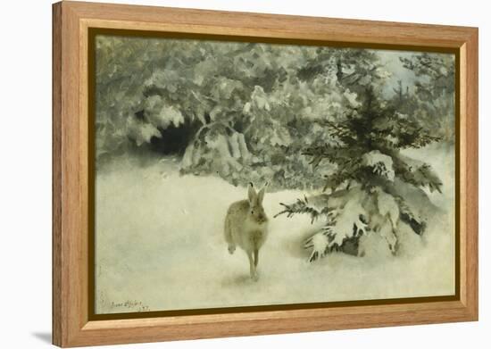 A Hare in the Snow-Bruno Liljefors-Framed Premier Image Canvas