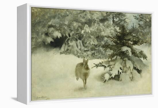 A Hare in the Snow-Bruno Liljefors-Framed Premier Image Canvas