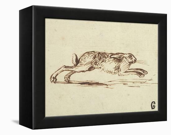 A Hare Running, with Ears Laid Back-James Seymour-Framed Premier Image Canvas