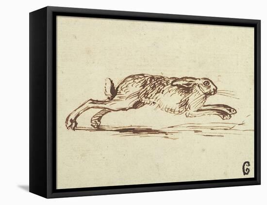 A Hare Running, with Ears Laid Back-James Seymour-Framed Premier Image Canvas