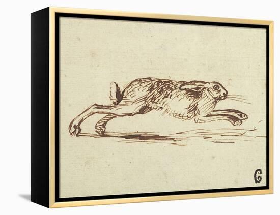 A Hare Running, with Ears Laid Back-James Seymour-Framed Premier Image Canvas