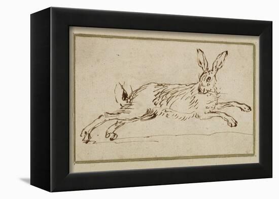 A Hare Running, with Ears Pricked (Pen and Ink on Paper)-James Seymour-Framed Giclee Print