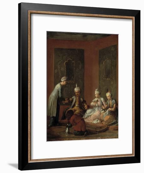 A Harem Scene with Turks Drinking Coffee-Christian W^e^ Dietrich-Framed Giclee Print