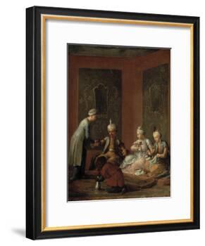 A Harem Scene with Turks Drinking Coffee-Christian W.e. Dietrich-Framed Giclee Print