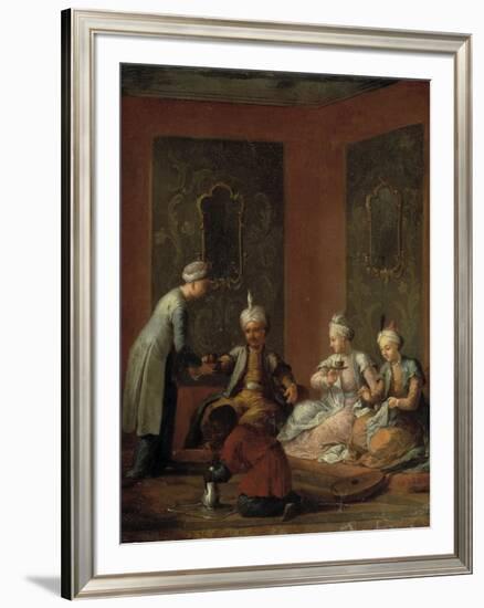 A Harem Scene with Turks Drinking Coffee-Christian W^e^ Dietrich-Framed Giclee Print