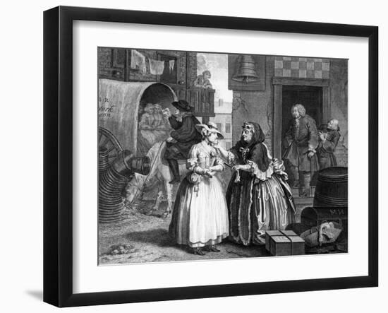 A Harlot's Progress, Plate I, Ensnared by a Procuress-William Hogarth-Framed Giclee Print