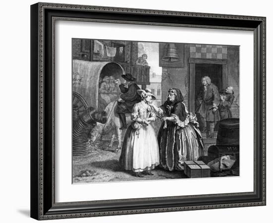 A Harlot's Progress, Plate I, Ensnared by a Procuress-William Hogarth-Framed Giclee Print