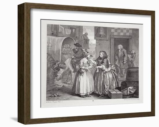 A Harlot's Progress, Plate I, from the 'Original and Genuine Works of William Hogarth'-William Hogarth-Framed Giclee Print