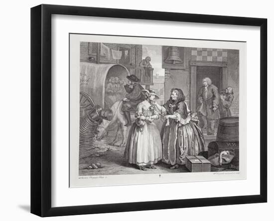 A Harlot's Progress, Plate I, from the 'Original and Genuine Works of William Hogarth'-William Hogarth-Framed Giclee Print