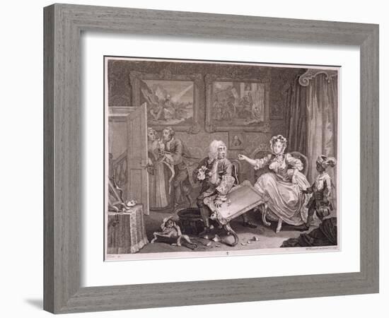 A Harlot's Progress, Plate Ii, from 'The Original and Genuine Works of William Hogarth'-William Hogarth-Framed Giclee Print