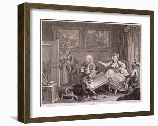 A Harlot's Progress, Plate Ii, from 'The Original and Genuine Works of William Hogarth'-William Hogarth-Framed Giclee Print