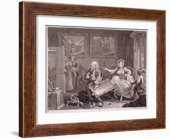 A Harlot's Progress, Plate Ii, from 'The Original and Genuine Works of William Hogarth'-William Hogarth-Framed Giclee Print