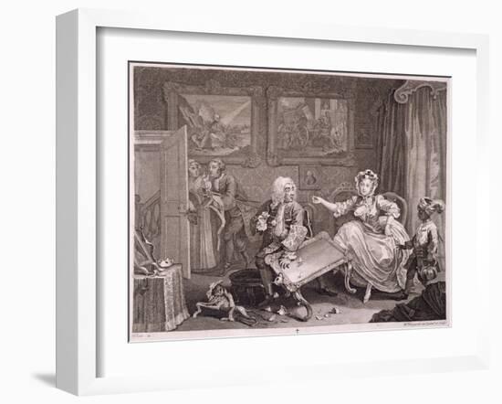 A Harlot's Progress, Plate Ii, from 'The Original and Genuine Works of William Hogarth'-William Hogarth-Framed Giclee Print