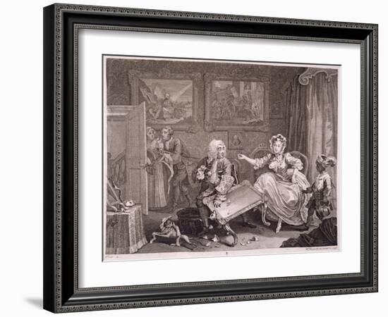 A Harlot's Progress, Plate Ii, from 'The Original and Genuine Works of William Hogarth'-William Hogarth-Framed Giclee Print