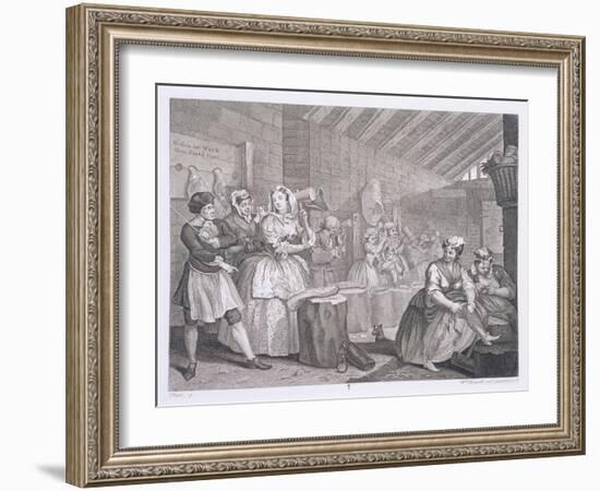 A Harlot's Progress, Plate IV, from 'The Original and Genuine Works of William Hogarth'-William Hogarth-Framed Giclee Print