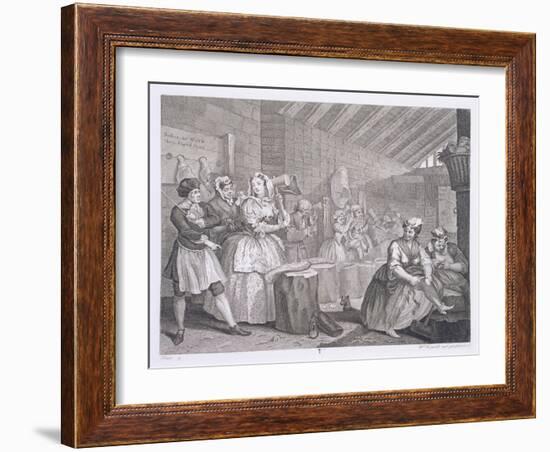 A Harlot's Progress, Plate IV, from 'The Original and Genuine Works of William Hogarth'-William Hogarth-Framed Giclee Print