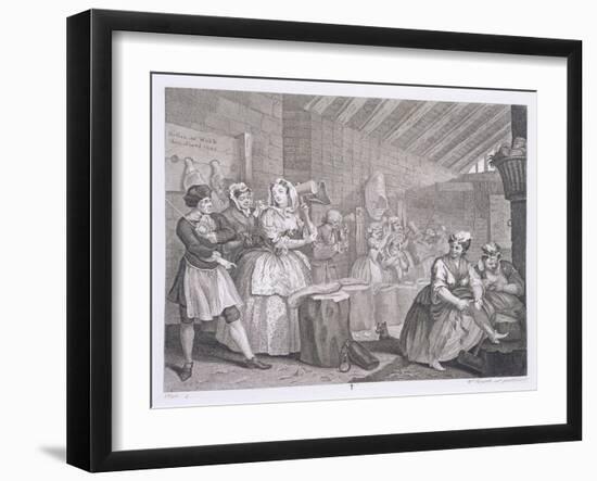 A Harlot's Progress, Plate IV, from 'The Original and Genuine Works of William Hogarth'-William Hogarth-Framed Giclee Print