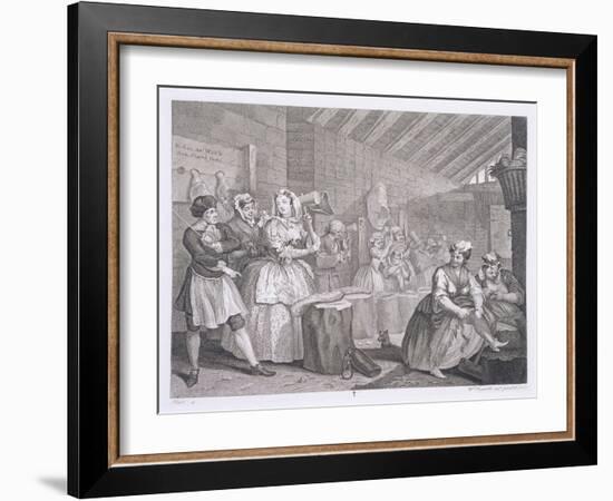 A Harlot's Progress, Plate IV, from 'The Original and Genuine Works of William Hogarth'-William Hogarth-Framed Giclee Print