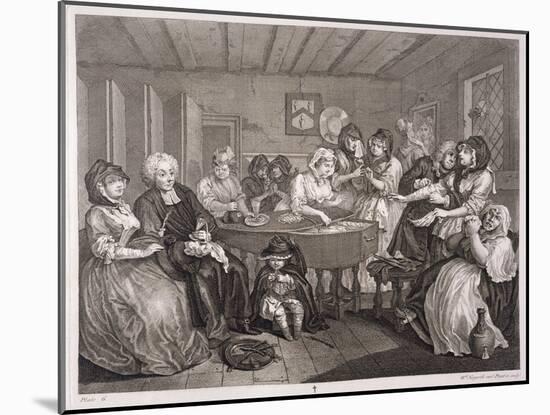 A Harlot's Progress, Plate Vi, from 'The Original and Genuine Works of William Hogarth'-William Hogarth-Mounted Giclee Print