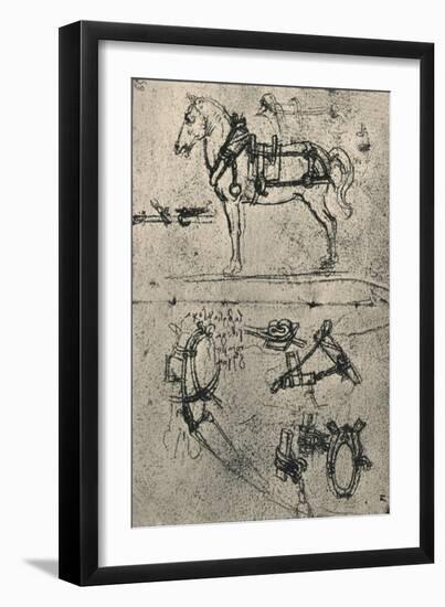 'A Harnessed Cart-Horse and Studies of Harness', c1480 (1945)-Leonardo Da Vinci-Framed Giclee Print