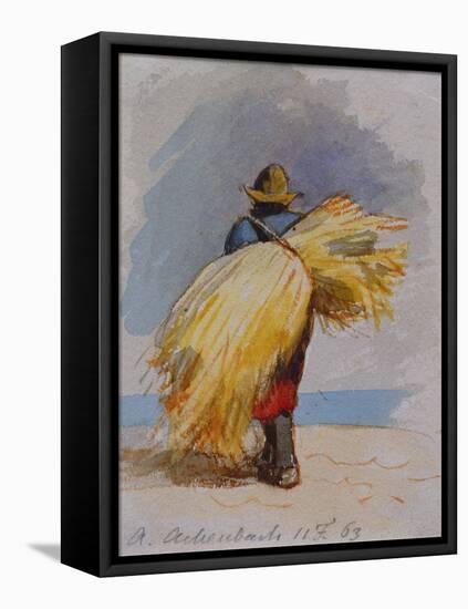 A Harvester, 1863-Andreas Achenbach-Framed Premier Image Canvas