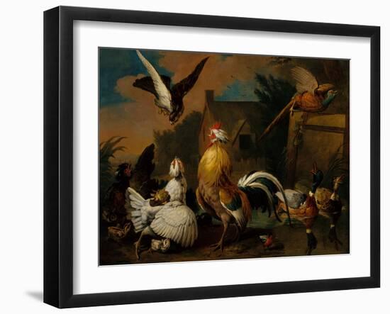 A Hawk attacking Poultry in a Farmyard-Pieter Casteels-Framed Giclee Print