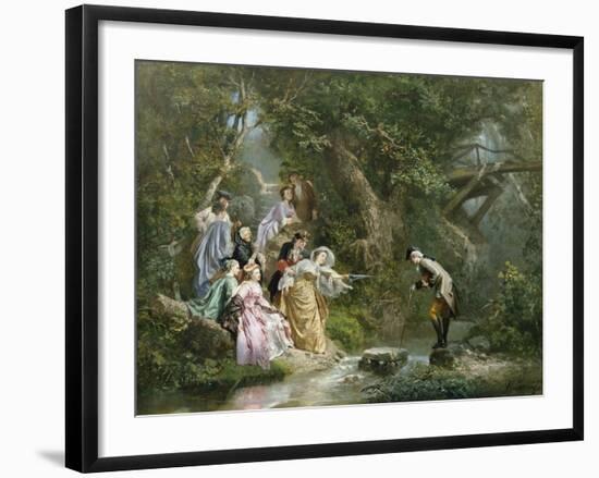 A Hazardous Crossing-Prudent Louis Leray-Framed Giclee Print