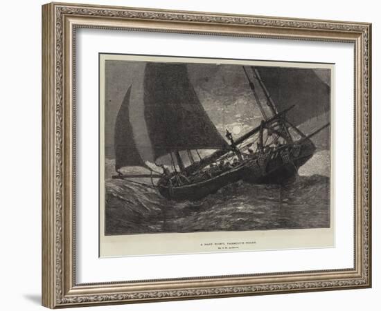 A Hazy Night, Yarmouth Roads-George Henry Andrews-Framed Giclee Print