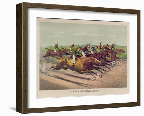 A Head and Head Finish-Currier & Ives-Framed Giclee Print