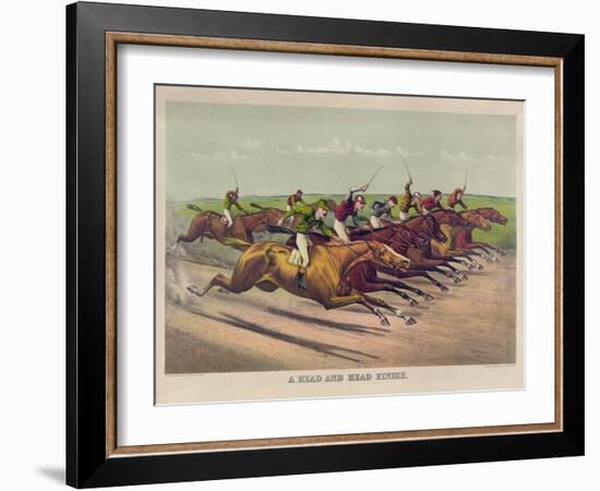 A Head and Head Finish-Currier & Ives-Framed Giclee Print