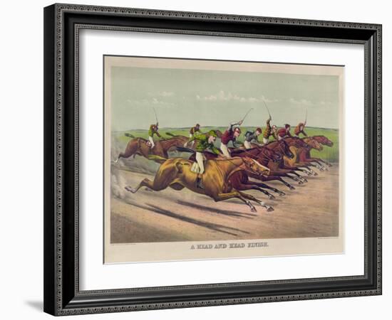 A Head and Head Finish-Currier & Ives-Framed Giclee Print