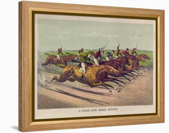 A Head and Head Finish-Currier & Ives-Framed Premier Image Canvas