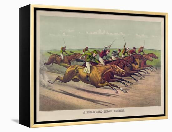 A Head and Head Finish-Currier & Ives-Framed Premier Image Canvas