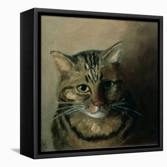 A Head Study of a Tabby Cat-Louis Wain-Framed Premier Image Canvas