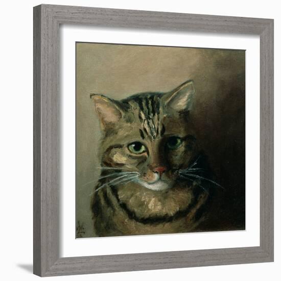 A Head Study of a Tabby Cat-Louis Wain-Framed Giclee Print