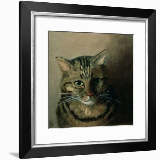 A Head Study of a Tabby Cat-Louis Wain-Framed Giclee Print