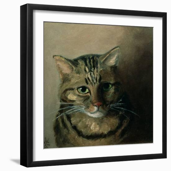 A Head Study of a Tabby Cat-Louis Wain-Framed Giclee Print