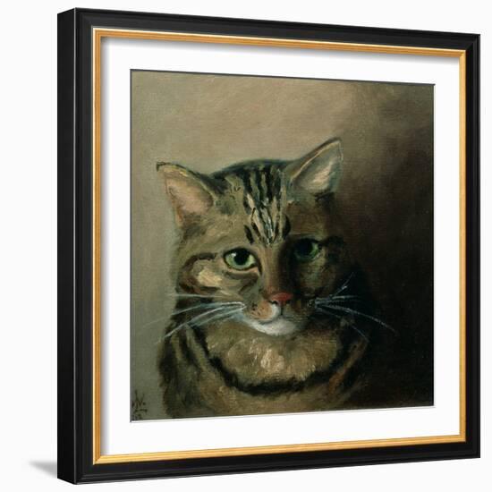 A Head Study of a Tabby Cat-Louis Wain-Framed Giclee Print