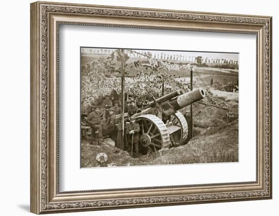 A heavy howitzer, Somme campaign, France, World War I, 1916-Unknown-Framed Photographic Print