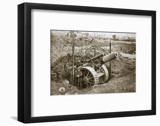 A heavy howitzer, Somme campaign, France, World War I, 1916-Unknown-Framed Photographic Print
