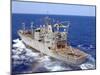 A Helicopter Clears the Flight Deck of Military Sealift Command Ammunition Ship Usns Flint-Stocktrek Images-Mounted Photographic Print