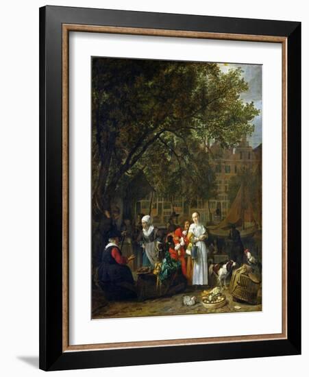 A Herb Market in Amsterdam-Gabriel Metsu-Framed Giclee Print