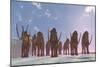 A Herd of Columbian Mammoths Migrate to a Warmer Climate-Stocktrek Images-Mounted Art Print