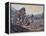 A Herd of Woolly Mammoth and Scimitar Sabertooth, Pleistocene Epoch-null-Framed Stretched Canvas