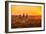 A Herd of Zebra Grazing at Sunrise in Etosha, Namibia-Udo Kieslich-Framed Photographic Print