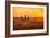 A Herd of Zebra Grazing at Sunrise in Etosha, Namibia-Udo Kieslich-Framed Photographic Print