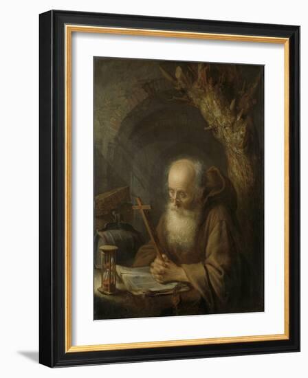 A Hermit-Gerard Dou-Framed Art Print