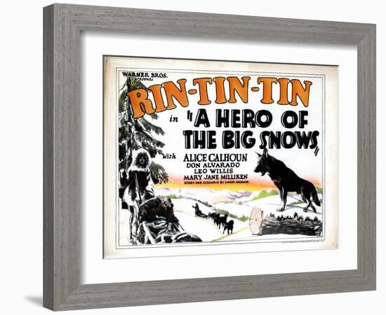 A Hero of the Big Snows, Rin Tin Tin, 1926-null-Framed Art Print