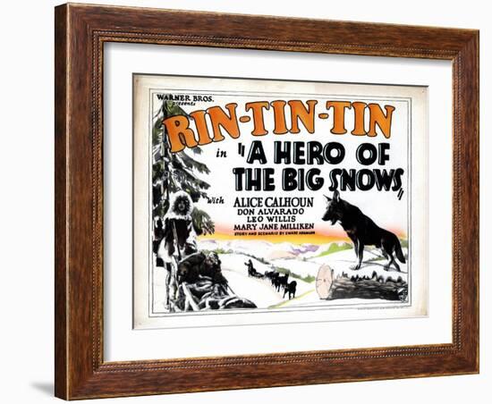 A Hero of the Big Snows, Rin Tin Tin, 1926-null-Framed Art Print